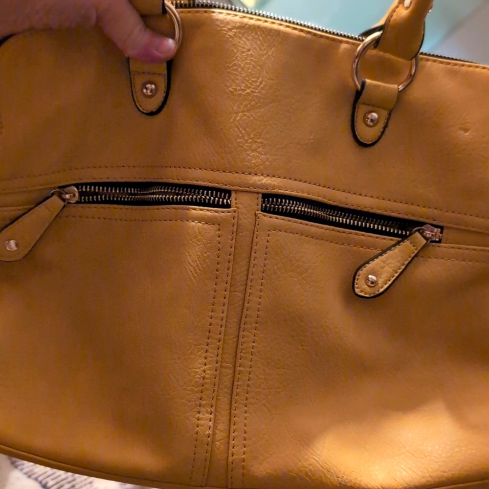 Vintage Soft Leather Multi Pocket Tote Purse